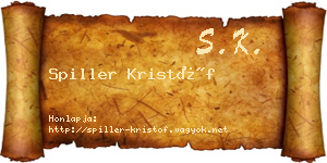 Spiller Kristóf névjegykártya